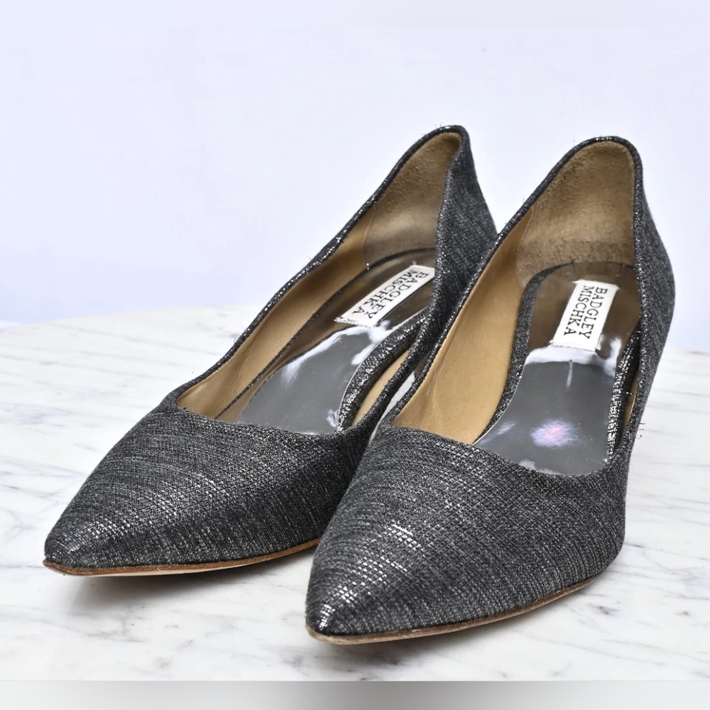 Badgley Mischka Metallic Shimmer Pump Heels Sz 10